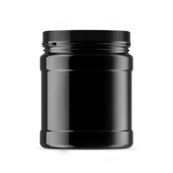 1.5L Wide Mouth Plastic Jars with Lids - Pack of 10, Glossy Black