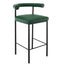 Sarantino Cedric Bar Stool W/ High-density Foam Upholstered In Pu Leather Sturdy Iron Frame Green