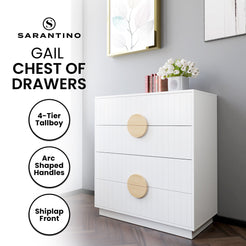 Sarantino Gail Chest Of Drawers Tallboy Dresser In White