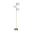 Sarantino 3-Light Gold Metal Floor Lamp with Glass Shades