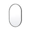 La Bella Black Wall Mirror Oval Aluminum Frame Makeup Decor Bathroom Vanity 50x75cm