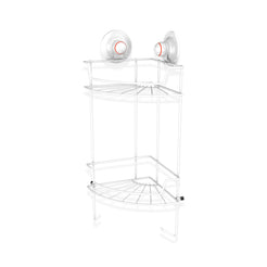 PowerLoc Double Corner Shelf Removable Suction Small - White