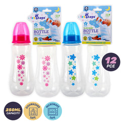 1st Steps 12PCE 250ml Baby Bottles Narrow Neck Fast Flow Teat BPA Free