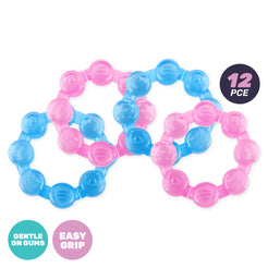 1st Steps 12PCE Textured Teething Rings Water Filled Soft Premium Silicone
