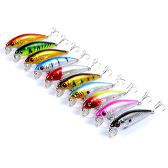 10x Popper Poppers 7.2cm Fishing Lure Set - Surface Tackle for Fresh & Saltwater