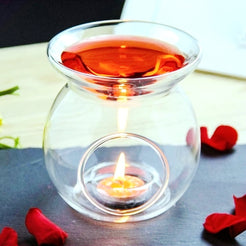 10-Pack Perfume Scented Essential Oil Tealight Candle Burner Glass Lamp