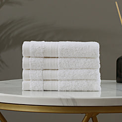 Linenland Bath Towel Set - 4 Piece Cotton Washcloths - White