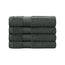 Linenland Bath Towel 4 Piece Cotton Hand Towels Set - Charcoal