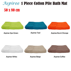 1000GSM Aspiree Soft 100% Cotton Bath Mat 50x80 cm - Spa Green