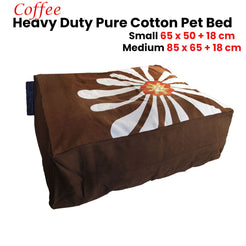 Heavy Duty Pure Cotton Pet Dog Bed Cover Small Coffee