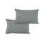 Pair of Solid Colour Microfiber Standard Pillowcases 48x73cmx15cm (Flap) Grey