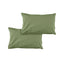 Pair of Solid Colour Microfiber Standard Pillowcases 48x73cmx15cm (Flap) Olive