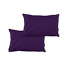 Pair of Solid Colour Microfiber Standard Pillowcases 48x73cmx15cm (Flap) Purple