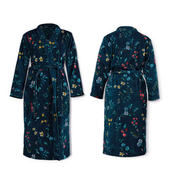 PIP Studio Les Fleurs Cotton Bath Robe Dark Blue M