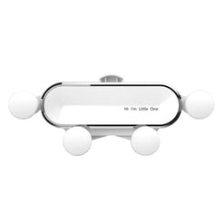 Car Phone Holder Metal Gravity 360 Universal Rotation Ball Air Vent Cellphone Stand(White)