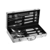 10-Piece Stainless Steel BBQ Tool Set with Aluminium Case - Outdoor Barbecue & Grill Cooking Kit