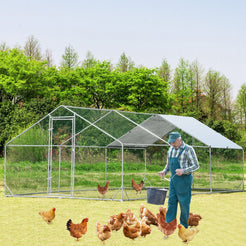 Metal Walk-in Chicken Coop 3x6x1.95m - Spacious, Sturdy & Waterproof