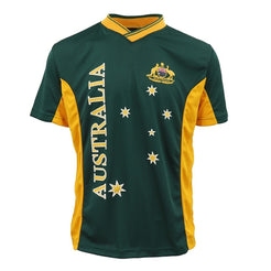 Adults Kids Men's Sports Soccer Rugby Jersy T Shirt Australia Day Polo Souvenir, Green, 14 (Kids)