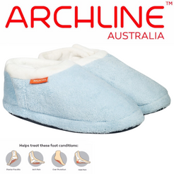 ARCHLINE Orthotic Slippers Closed Scuffs Pain Relief Moccasins - Sky Blue - EUR 40