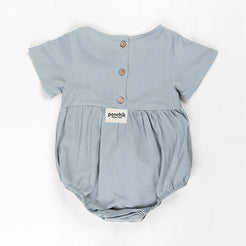 Ponchik Babies + Kids - Linen Romper - Capri Blue - Size 2y Only