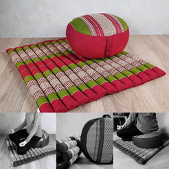 Zafu & Zabuton Meditation Set Red&Green